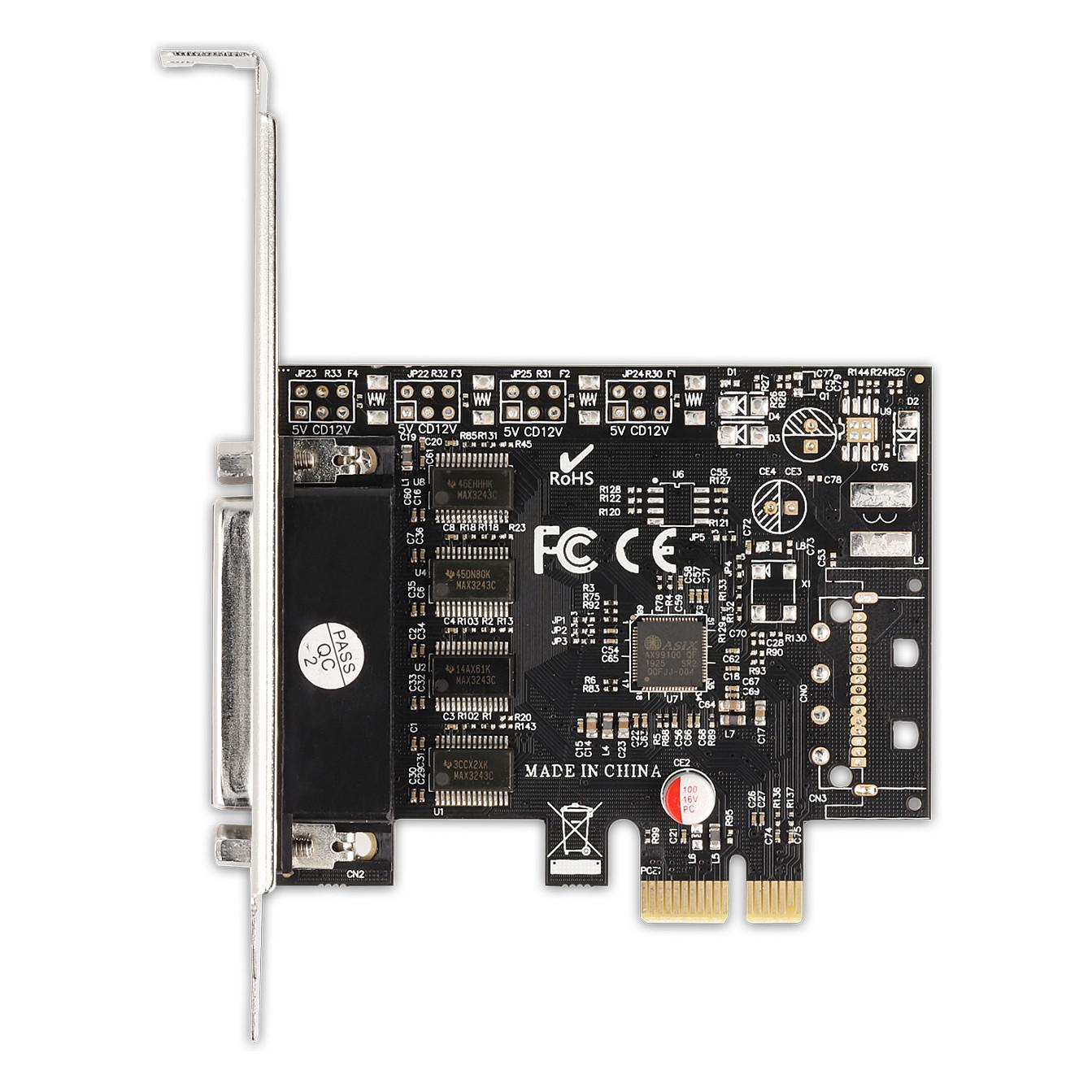 Kartë Zgjerimi Delock 66324, PCI Express 2.0 x1, 4x Serial RS-232 DB9, deri në 921.6Kbps, ASIX AX99100, UART 16C950, Low Profile + Full Height - 5