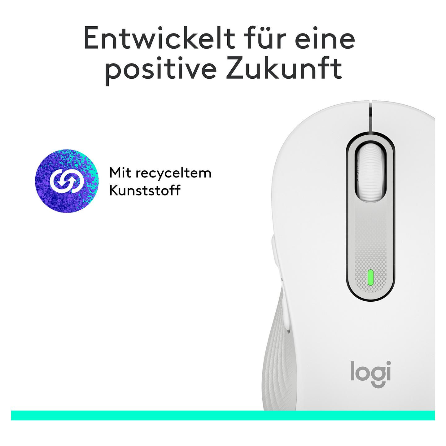 Maus pa kabllo Logitech Signature M650 / 4000 DPI / 5 Butona / Bluetooth + USB / SilentTouch - Bardhë - 8