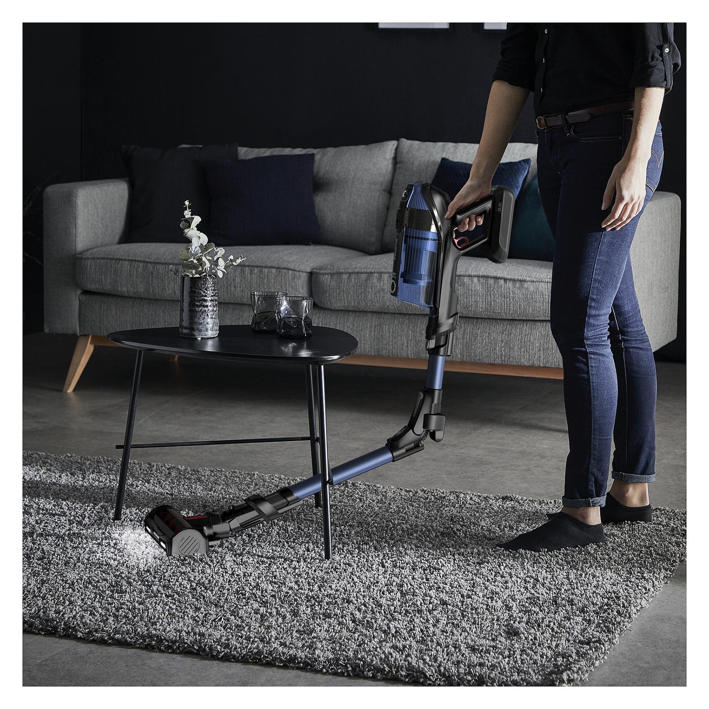 Fshesë Elektrike Rowenta X-Force Flex 12.60 Aqua RH98C0, 150AW, 25.2V, 0.9L, 45min, Pastrim i Thatë dhe i Lagësht, 2-në-1 - Blu, Zezë - 2