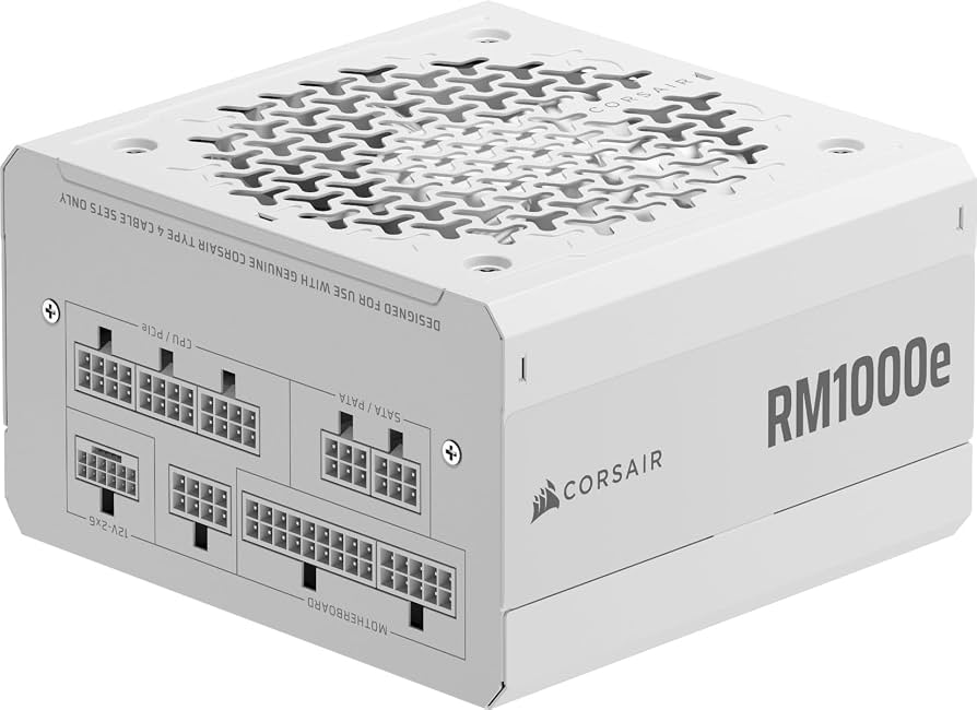 Furnizues Energjie Corsair RM1000e / 1000W / Cybenetics Platinum / ATX 3.1 / PCIe 5.1 / Fully Modular - Bardhë - 2