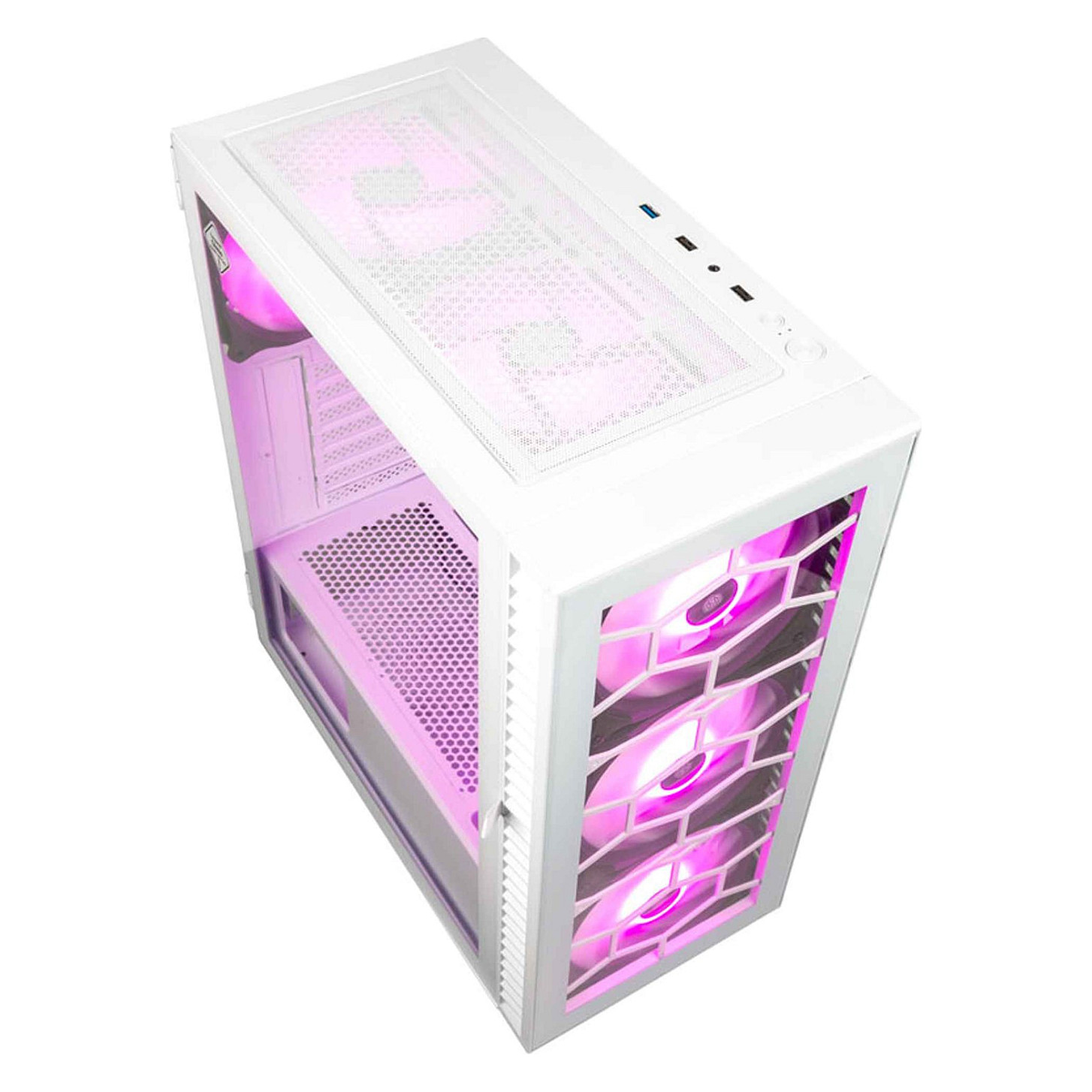 Kasë PC Kolink Observatory HF Glass ARGB / Midi Tower / ATX / 6x 120/140mm ARGB Fan / Tempered Glass - Bardhë - 3