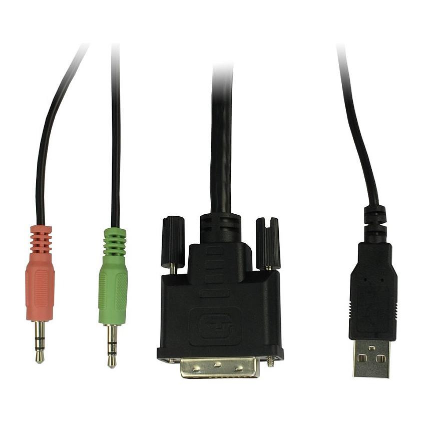 KVM Switch Inter-Tech KVM-AS-21DA, 2 porta, DVI, USB, Audio 3.5mm - Zezë - 4