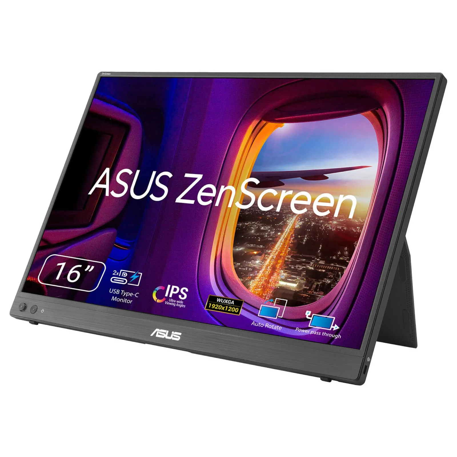 Monitor ASUS ZenScreen MB16FC / 16" / WUXGA IPS / 75Hz / 5ms / USB-C+Mini HDMI - Zezë - 2