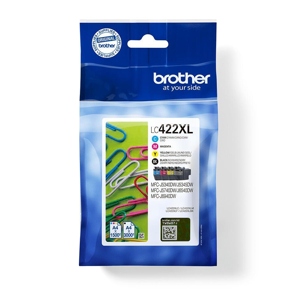 INK Brother LC-422XLVAL / 3000 + 3×1500 faqe / XL / Multipack - Shumëngjyrësh - 3