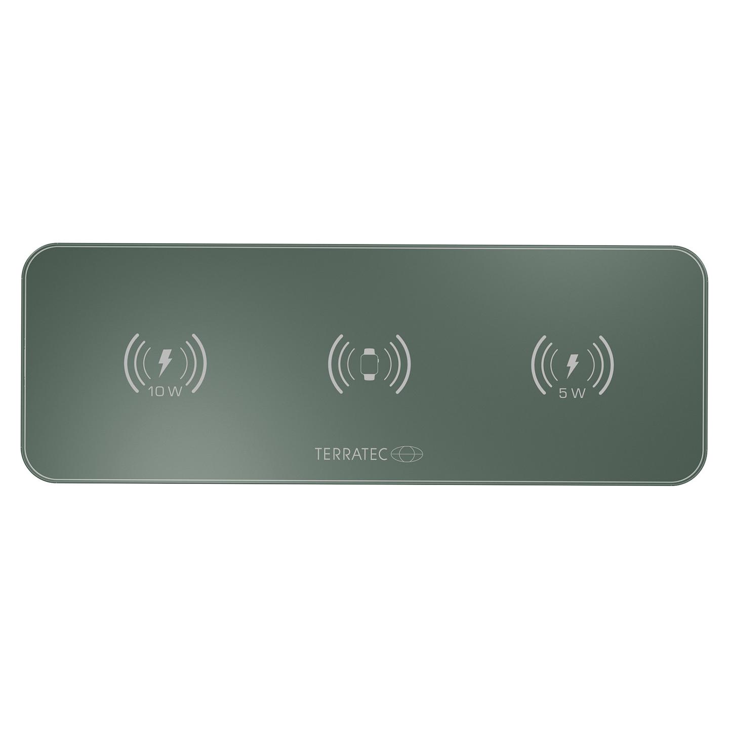 Karikues TerraTec ChargeAIR All / 2x Wireless Qi 10W / Apple Watch 3.25W / Apple AirPods – Gjelbër - 2
