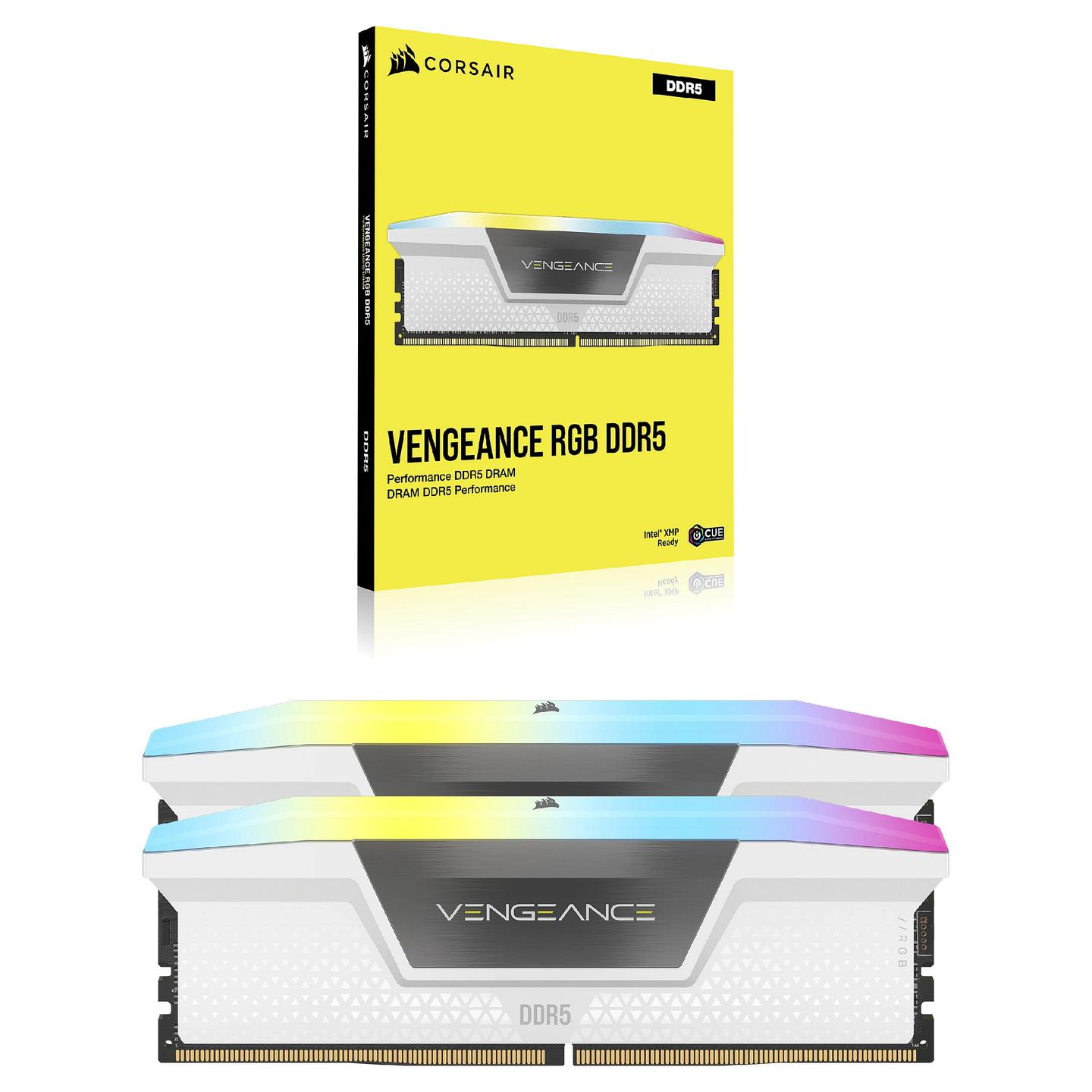 RAM Memorie DDR5 Corsair Vengeance RGB, 32GB (2x16GB), DIMM, 6000MHz, CL30, 288-pin - Bardhë - 6