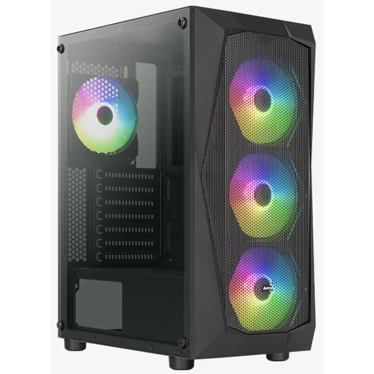 Kasë PC Aerocool Falcon ARGB / Midi Tower / ATX / 3x 120mm + 1x 120mm ARGB Fan / Tempered Glass - Zezë - 3