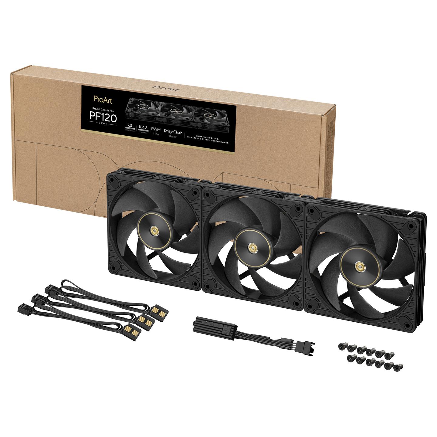 Ftohës për Kasë ASUS ProArt PF120 / 120mm / 3000 RPM / PWM / 3 Copë – Zezë - 19
