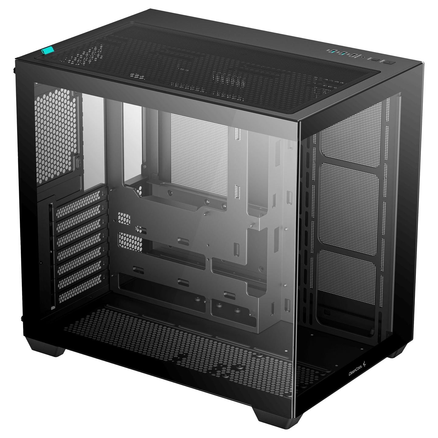 Kasë DeepCool CG530 / ATX Mid-Tower Dual-Chamber / 2xUSB Type-A + USB Type-C / 2 Panele Xhami të Temperuar – Zezë - 2