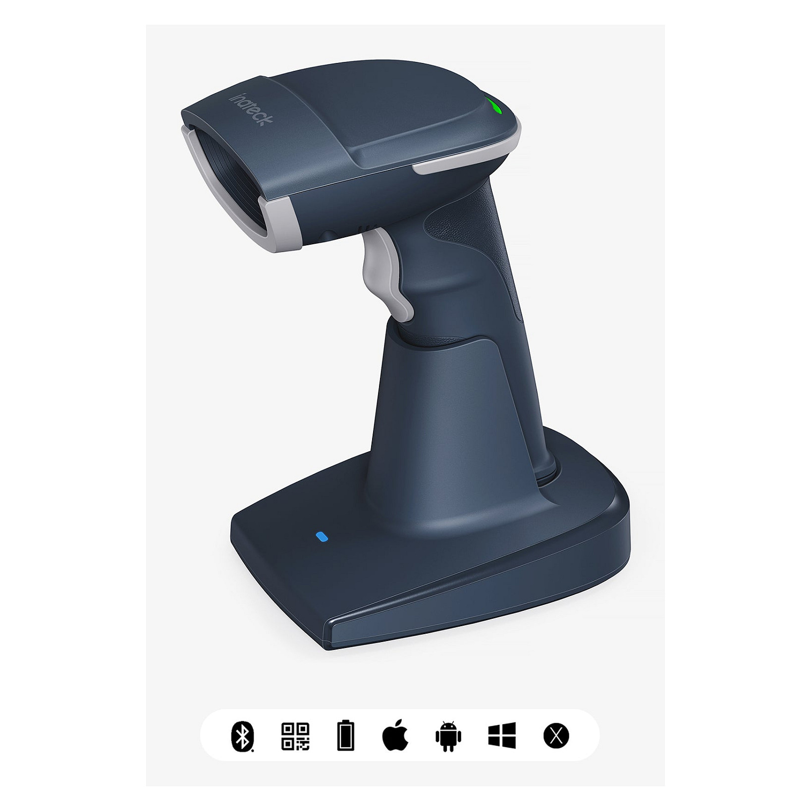 Skaner Barkodesh Inateck BCST-54 / 1D/2D / CMOS / Bluetooth + USB / 2600mAh - Blu/Gri