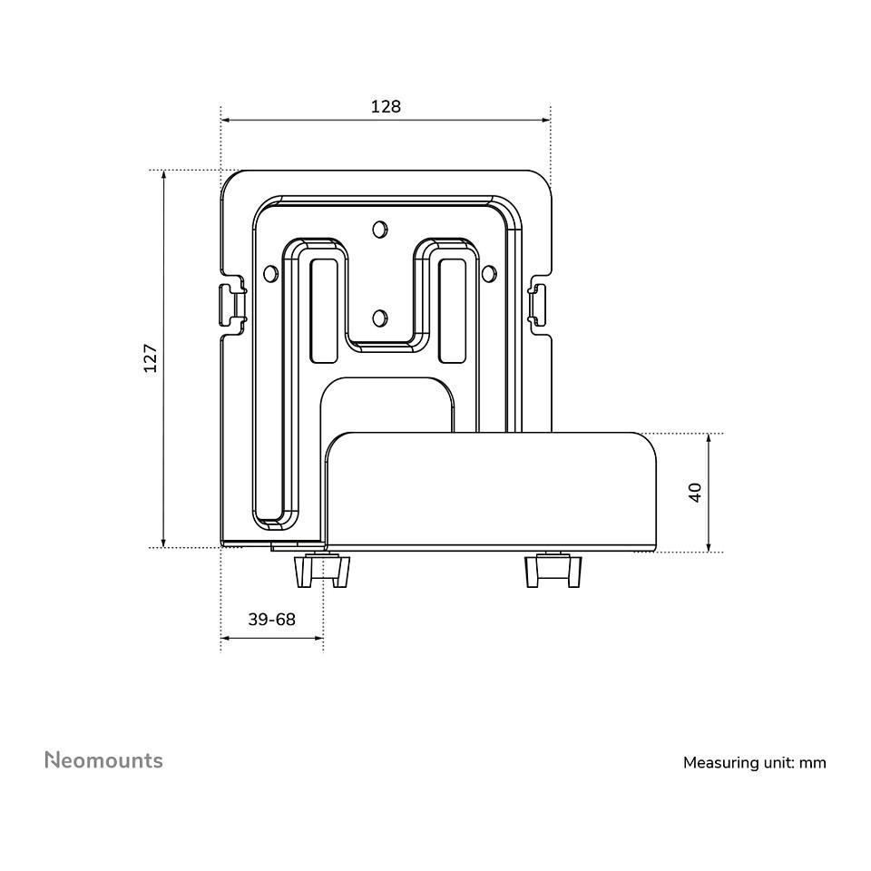Mbajtëse për Mediaplayer Neomounts AWL-450BL, 5kg, 4,7-7,6cm - Zezë - 11
