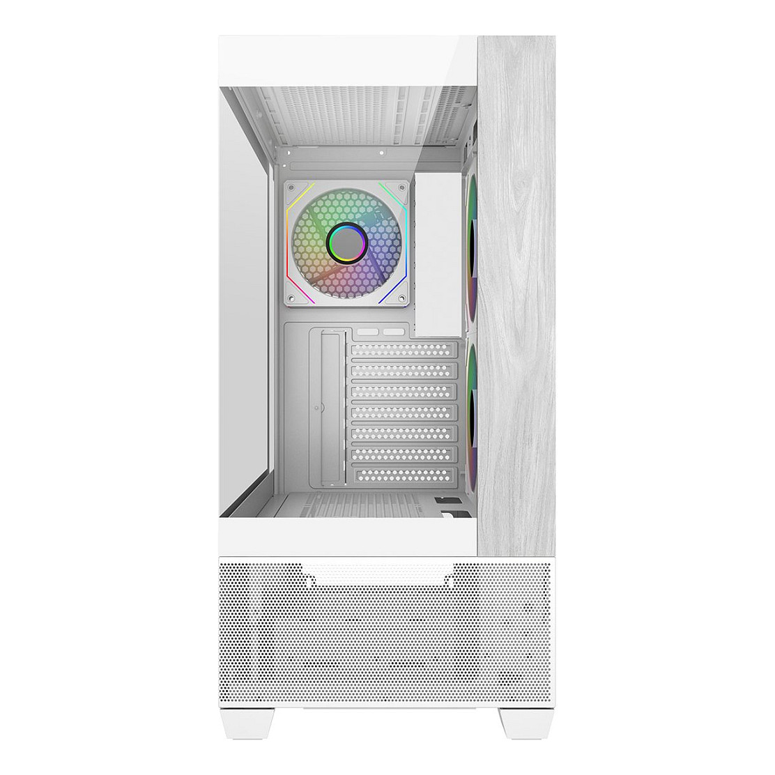 Kasë PC Cooler Master Elite 690 Wood / Mid Tower / ATX / 2x 120mm Side + 1x 120mm Rear Fan / Mesh / Wood Panel - Bardhë - 2