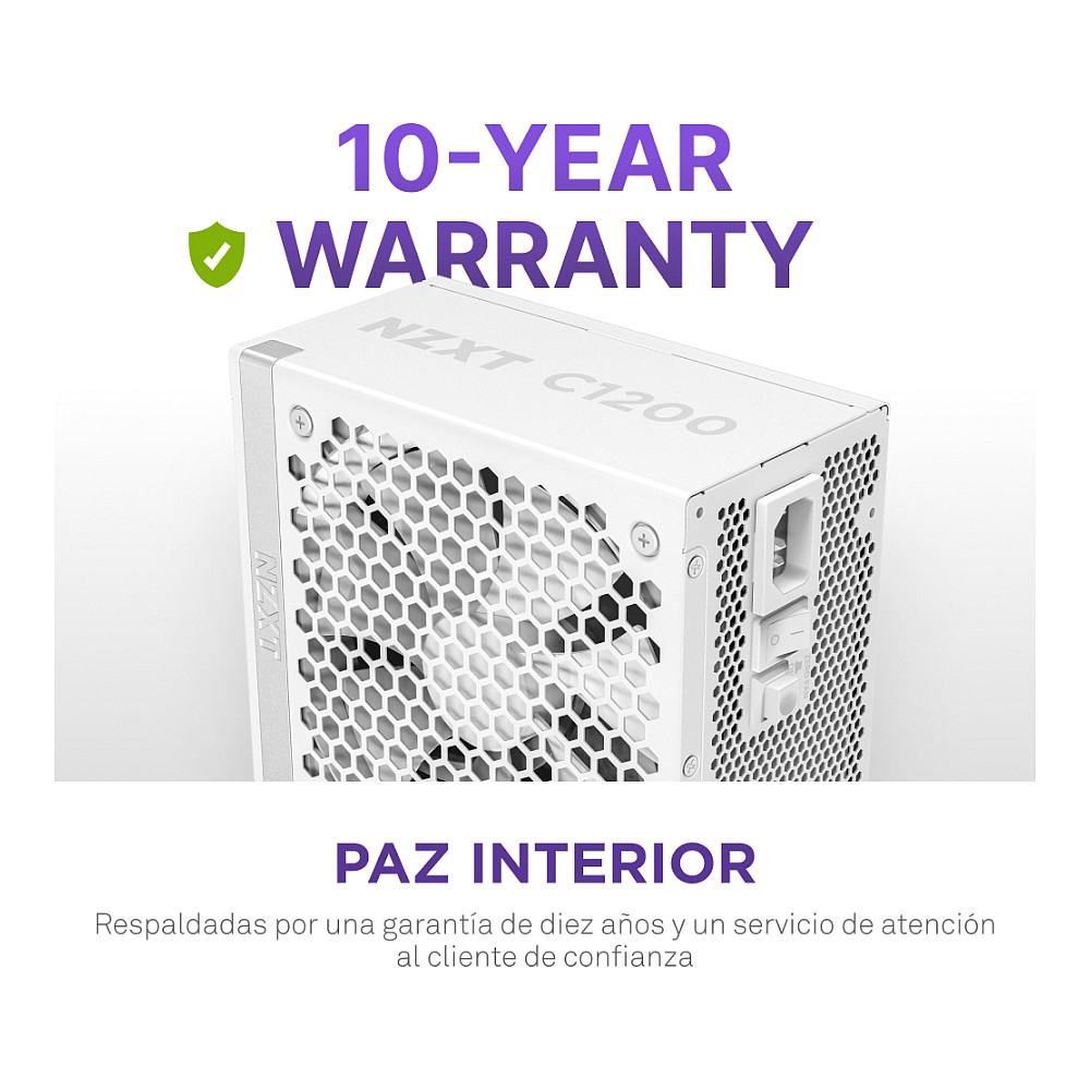 Furnizues Energjie NZXT C1200 Gold / 1200W / ATX 3.1 / 80 PLUS Gold / 24-pin ATX / Aktiv / Fully Modular - Bardhë - 10
