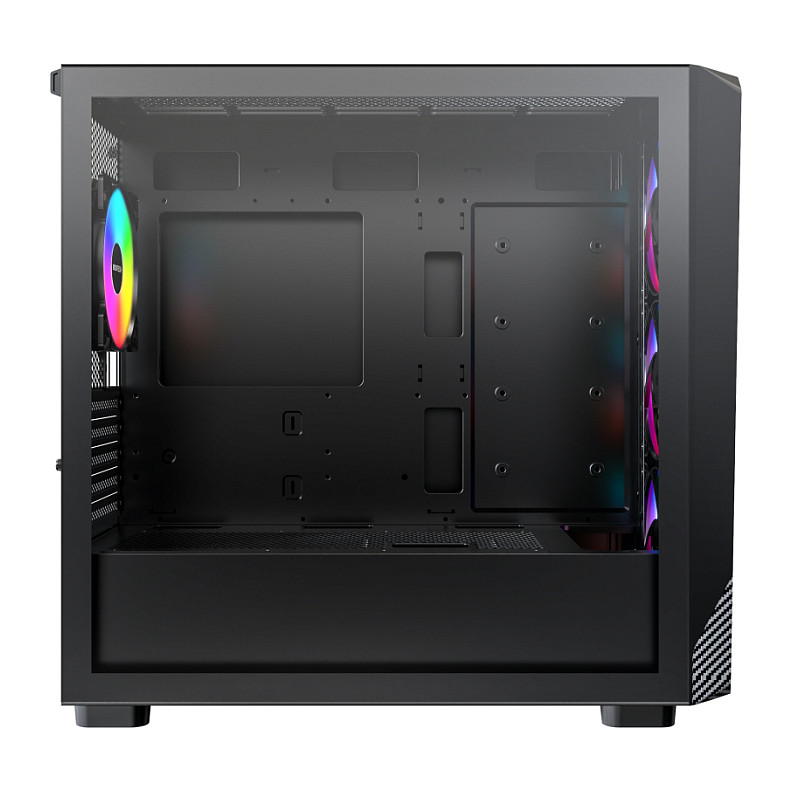 Kasë PC Montech X5M / Micro Tower / Micro-ATX + Mini-ITX / 3x 120mm + 1x 120mm ARGB Fan / Tempered Glass - Zezë - 3