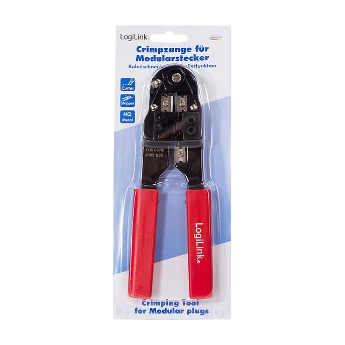 Pincë Krimpuese LogiLink WZ0004, RJ45 8P8C, CAT5, CAT6, CAT6A, me Prerës dhe Zhveshës Kabllosh - Zezë/Kuqe - 6