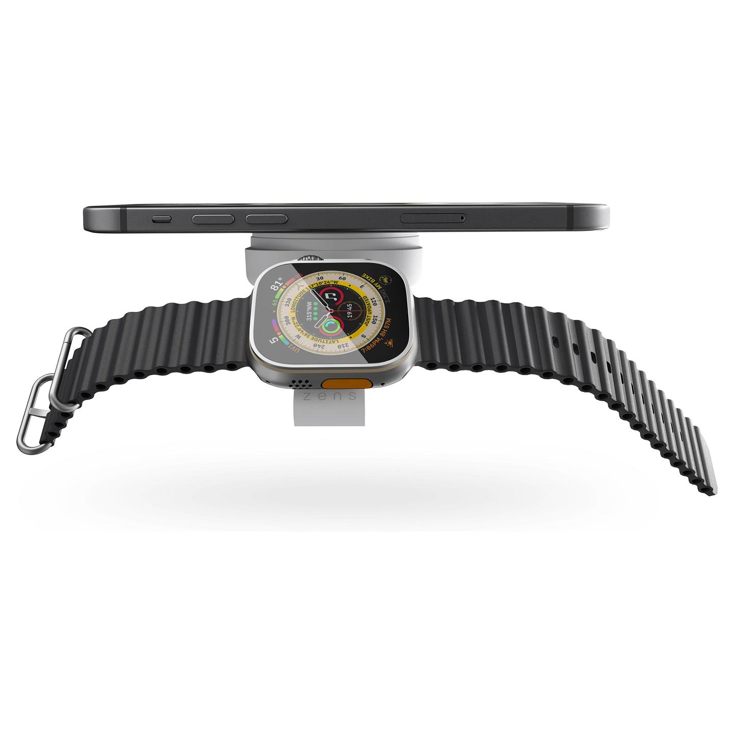 Aksesorë Apple Zens 2-in-1 MagSafe + Watch / 15W / USB-C - Argjend - 3