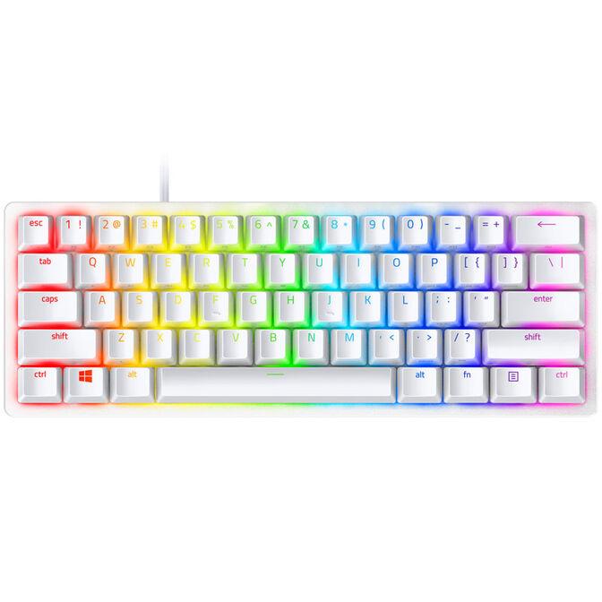 Tastierë Gaming Razer Huntsman Mini, Wired, 60%, Optical Switch, RGB Chroma, USB-C, PBT Doubleshot - Bardhë