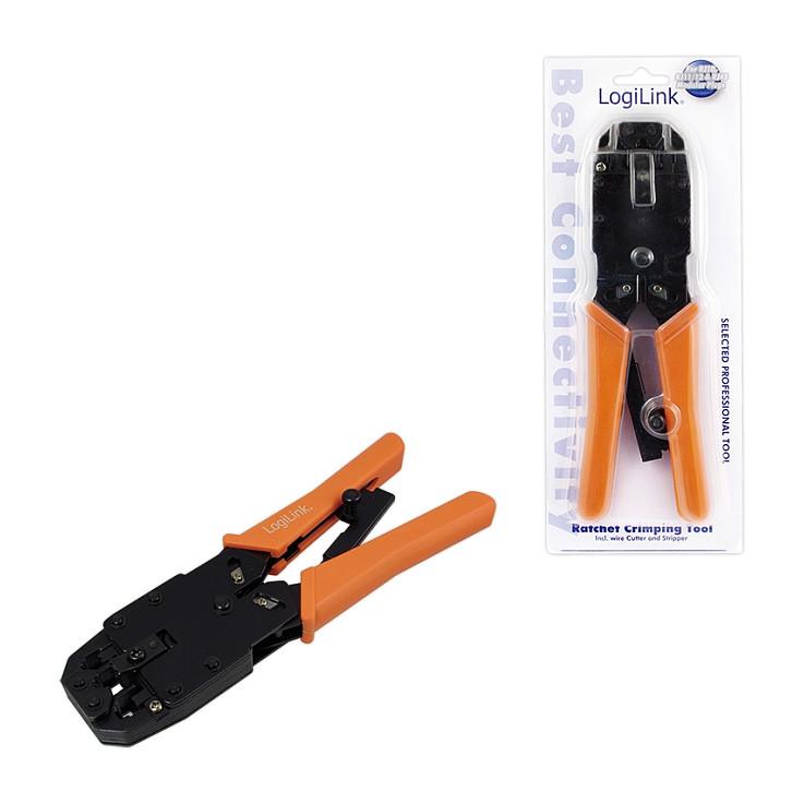 Pincë Krimpuese Profesionale LogiLink WZ0003, RJ45 8P8C, RJ12 6P6C, RJ11 6P4C - Zezë/Portokalli - 2