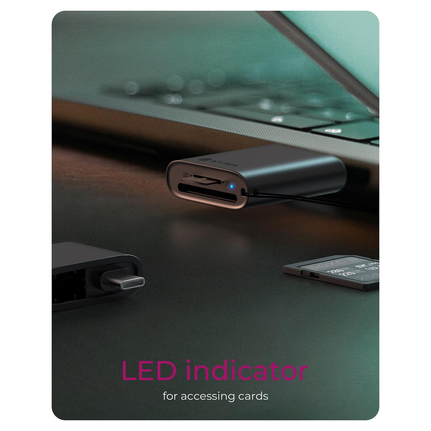 Lexues Kartelash ICY BOX IB-CR204-CU3 / SD / SDHC / SDXC / microSD / microSDHC / microSDXC / USB 3.2 Gen 1 / USB-A / USB-C / 5 Gbit/s - Zezë - 6