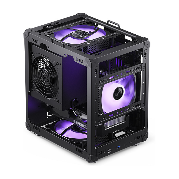 Kasë PC JONSBO C6 Handle / Mini Tower / Micro-ATX / Mini-ITX / Mesh - Zezë - 2