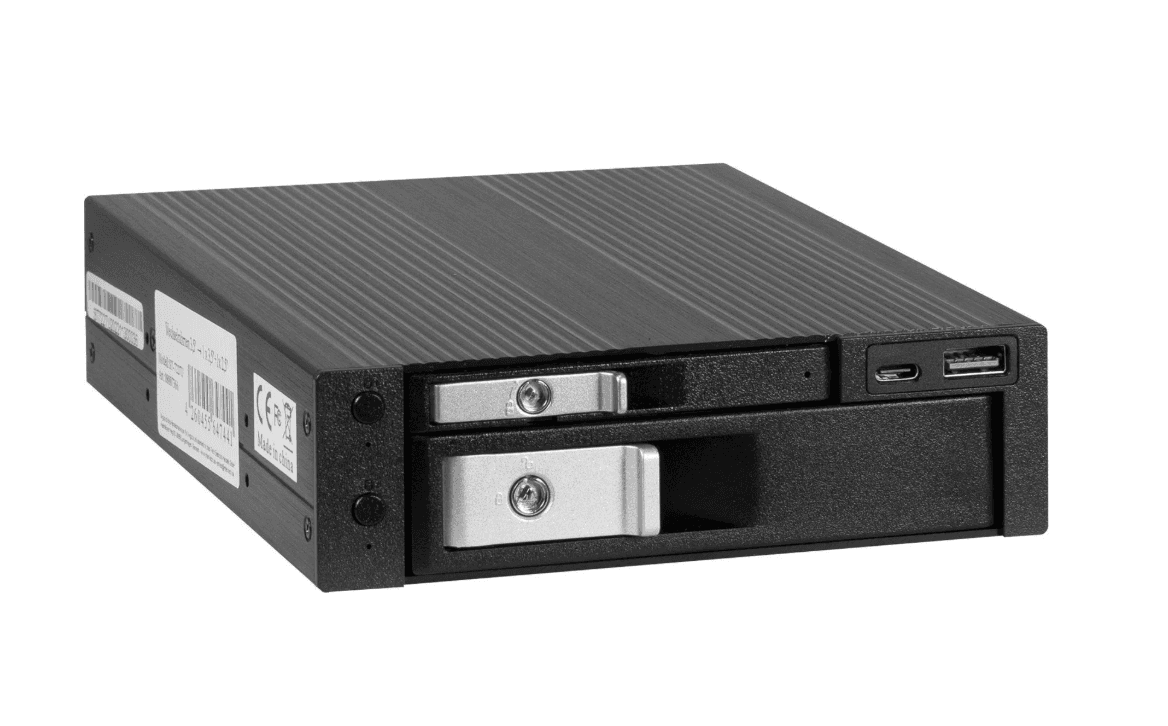 Kornizë për disqe Inter-Tech IPC ST-7227U, 1x 3.5", 1x 2.5", Hot-Swap, SATA III, USB-A, USB-C - 2