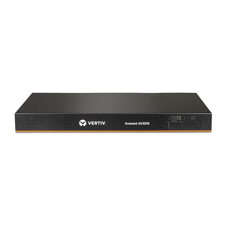 KVM Switch Vertiv Avocent AV3216-001, 16 porta, KVM over IP, 2 përdorues lokalë, 1 përdorues në distancë, Rack 1U - Zezë