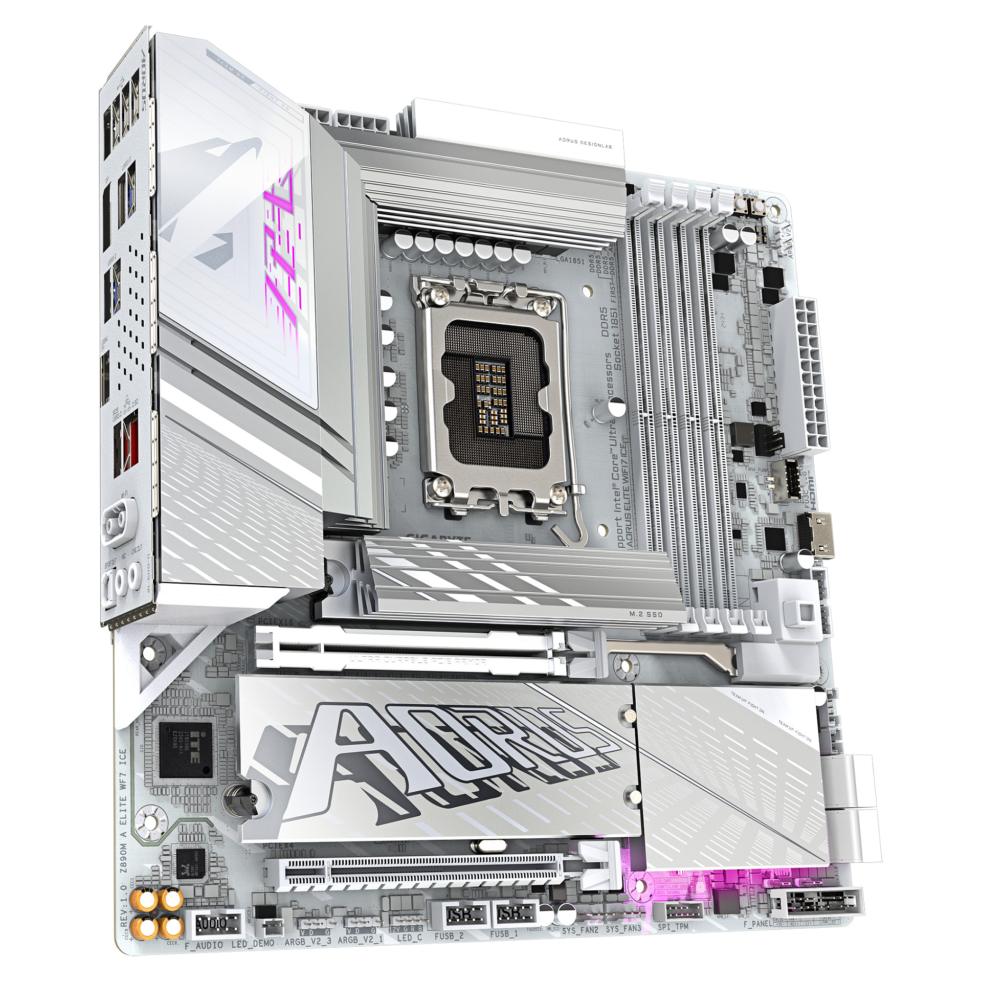 Pllakë Amë GIGABYTE Z890M AORUS ELITE WIFI7 ICE / Intel LGA1851 / Z890 / DDR5 / ATX / Wi-Fi 7 / 2.5GbE LAN - 3