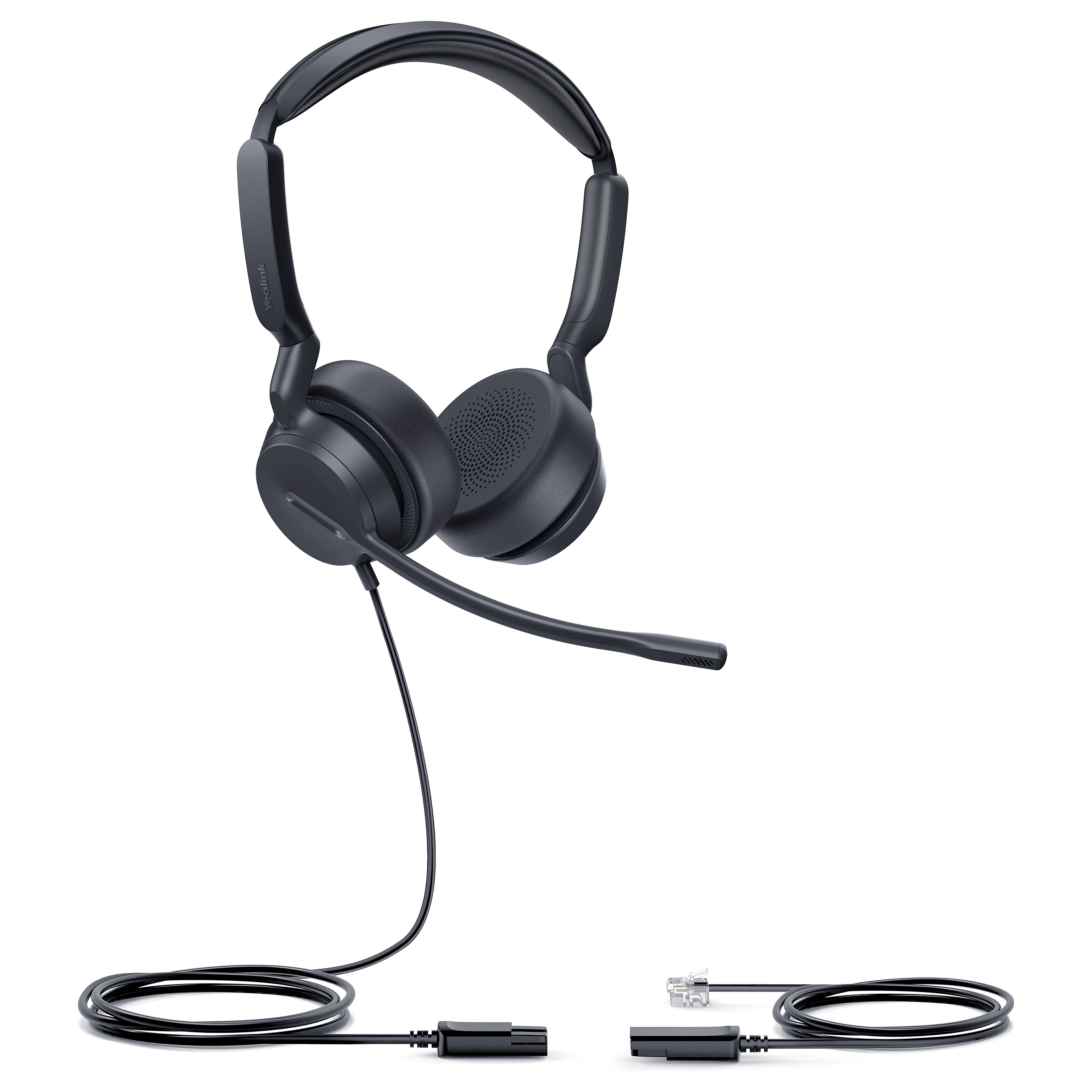 Kufje me kabllo Yealink YHS36 E2 Dual / On-Ear / Mikrofon / QD në RJ9 – Zezë - 2