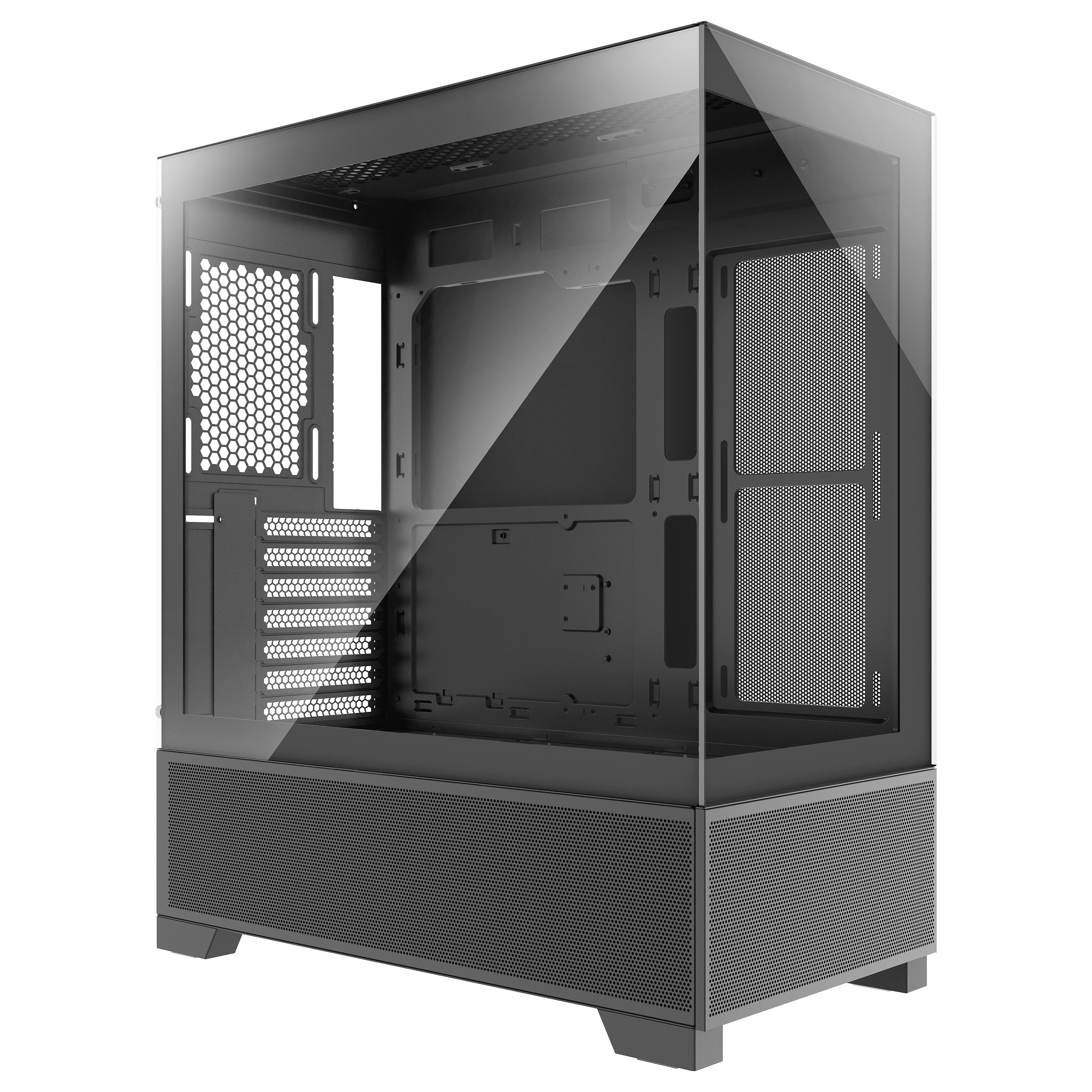 Kasë PC Xilence Beam / Midi Tower / ATX / 2x 120mm + 1x 120mm ARGB Fan / Tempered Glass - Zezë - 16