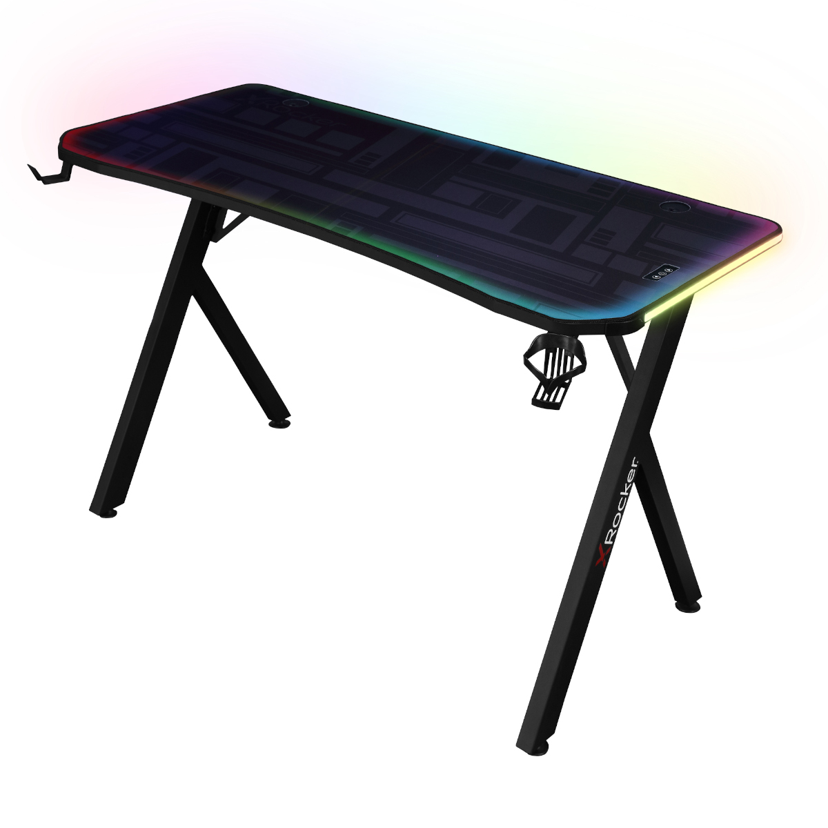 Tavolinë Gaming X Rocker Lumio Compact RGB - Zezë