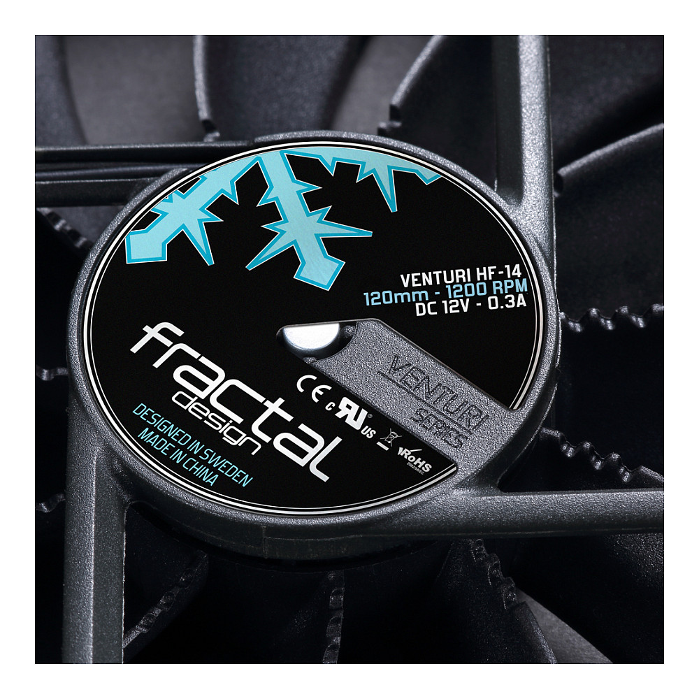 Ftohës për Kasë Fractal Design Venturi HF-14 / 140mm / 850-1200 RPM / 3-Pin – Zezë/Hiri - 7
