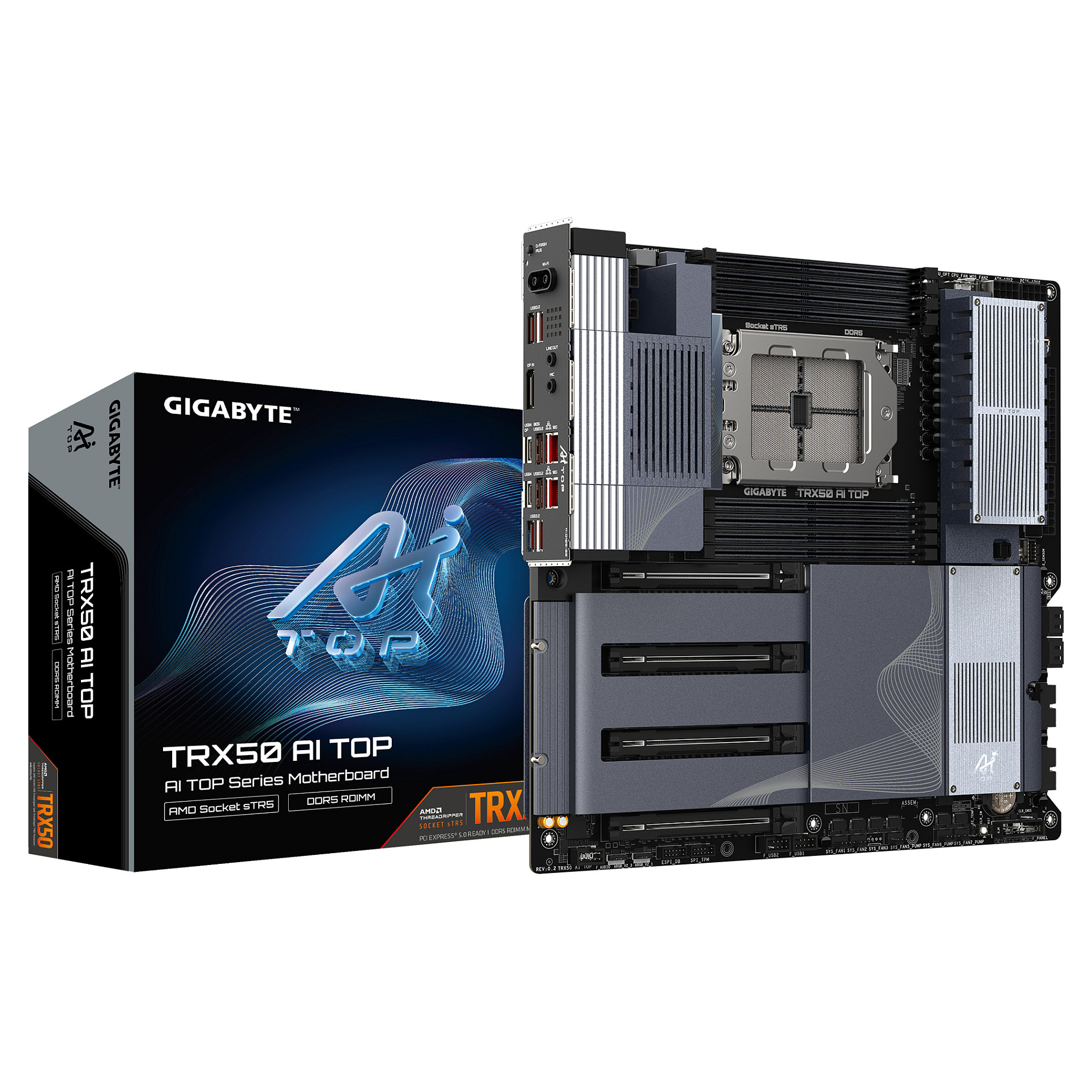 Pllakë Amë Gigabyte TRX50 AI TOP-2B / AMD sTR5 / TRX50 / DDR5 / E-ATX / 10GbE LAN - 5