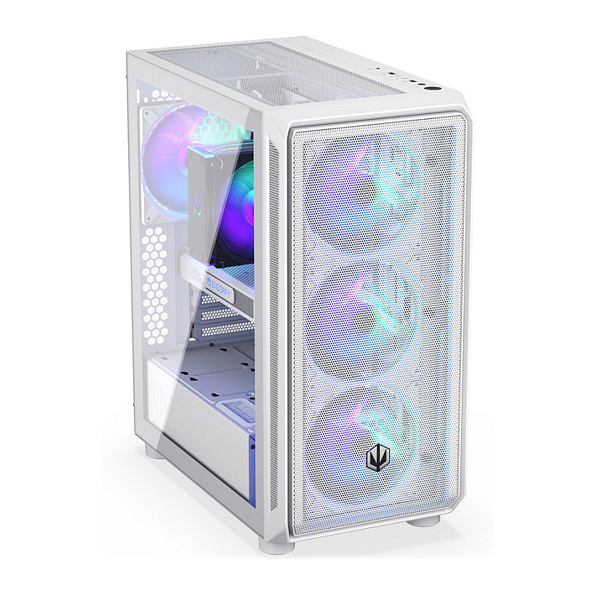 Kasë PC ENDORFY Arx 500 ARGB White / Mid Tower / ATX / 3x 140mm Front + 1x 140mm Rear Fan / ARGB / Mesh - Bardhë - 9