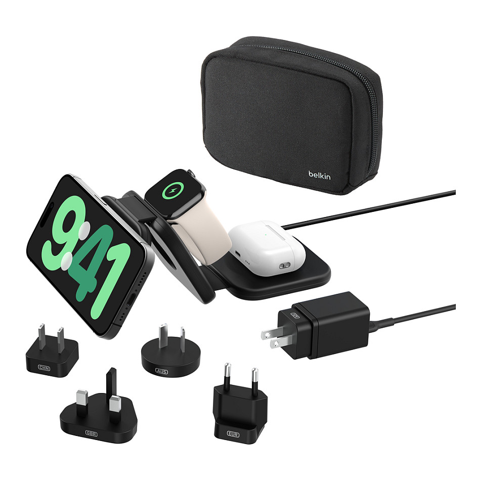 Karikues Pa Kabllo Belkin BoostCharge Pro WIZ024HQBK / 3 në 1 / Qi2 15W / USB-C / Me Adapter 36W - Zezë - 9
