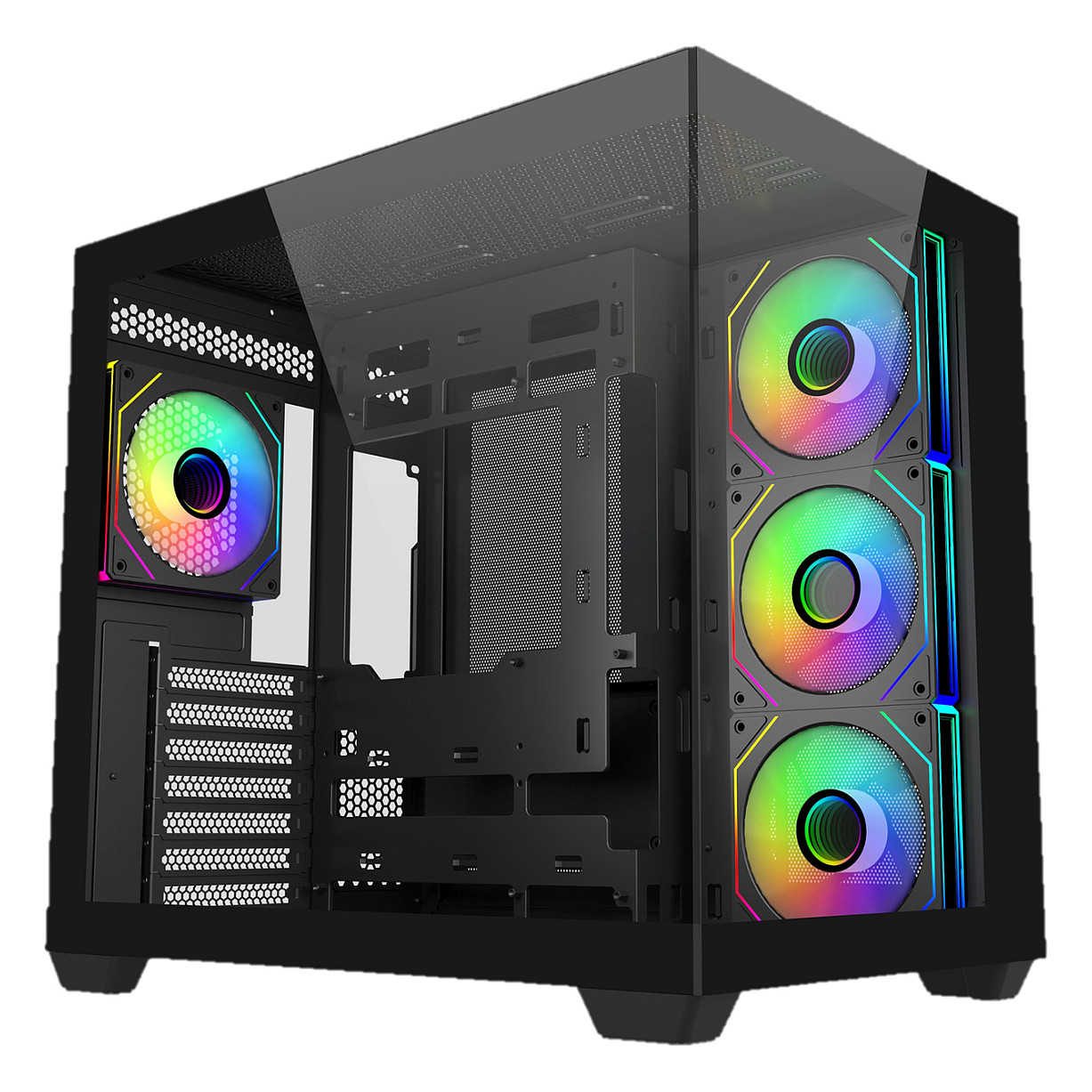 Kasë PC Cooler Master Elite 681 / Midi Tower / ATX / 3x 120mm + 1x 120mm ARGB Fan / Tempered Glass - Zezë