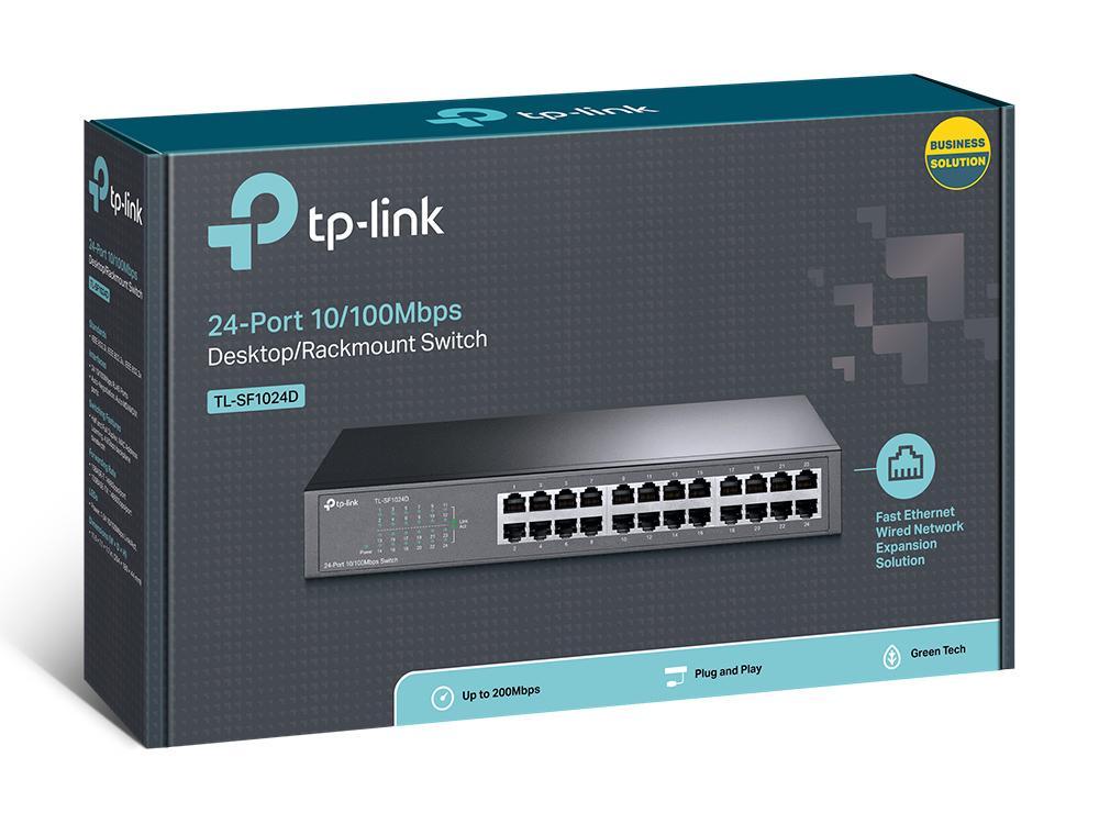 TP-Link TL-SF1024D Switch / 24x 10/100Mbps / 4.8Gbps / 3.57 Mpps / RJ45 / Rackmount – Gri - 4