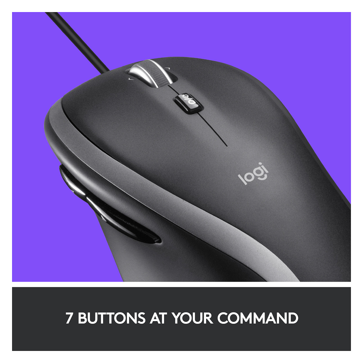 Maus me kabllo Logitech M500s / Optik / 4000 DPI / 7 Butona / Hyper-Fast Scroll - Zezë - 6