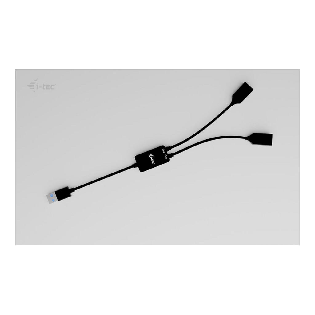 Hub USB i-tec U3CBLHUB2A, USB-A, 2x USB-A, USB 3.2 Gen 1, 5Gbps, Kabllo 10cm - Zezë - 3