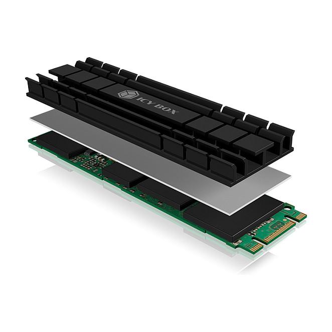 Ftohës për SSD ICY BOX IB-M2HS-701 / M.2 2280 / Pasiv / Alumin / 5mm – Zezë - 8