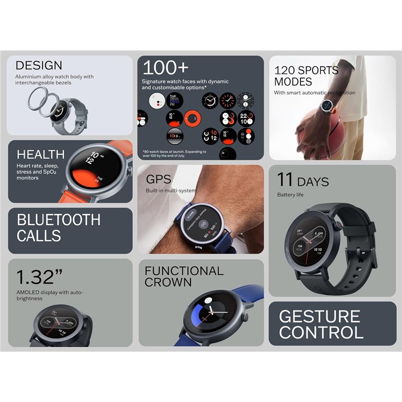 Orë e mençur CMF by Nothing Watch Pro 2 / 1.32" / AMOLED / GPS / Bluetooth / SpO2 / Monitorim Shëndeti - Hiri - 3