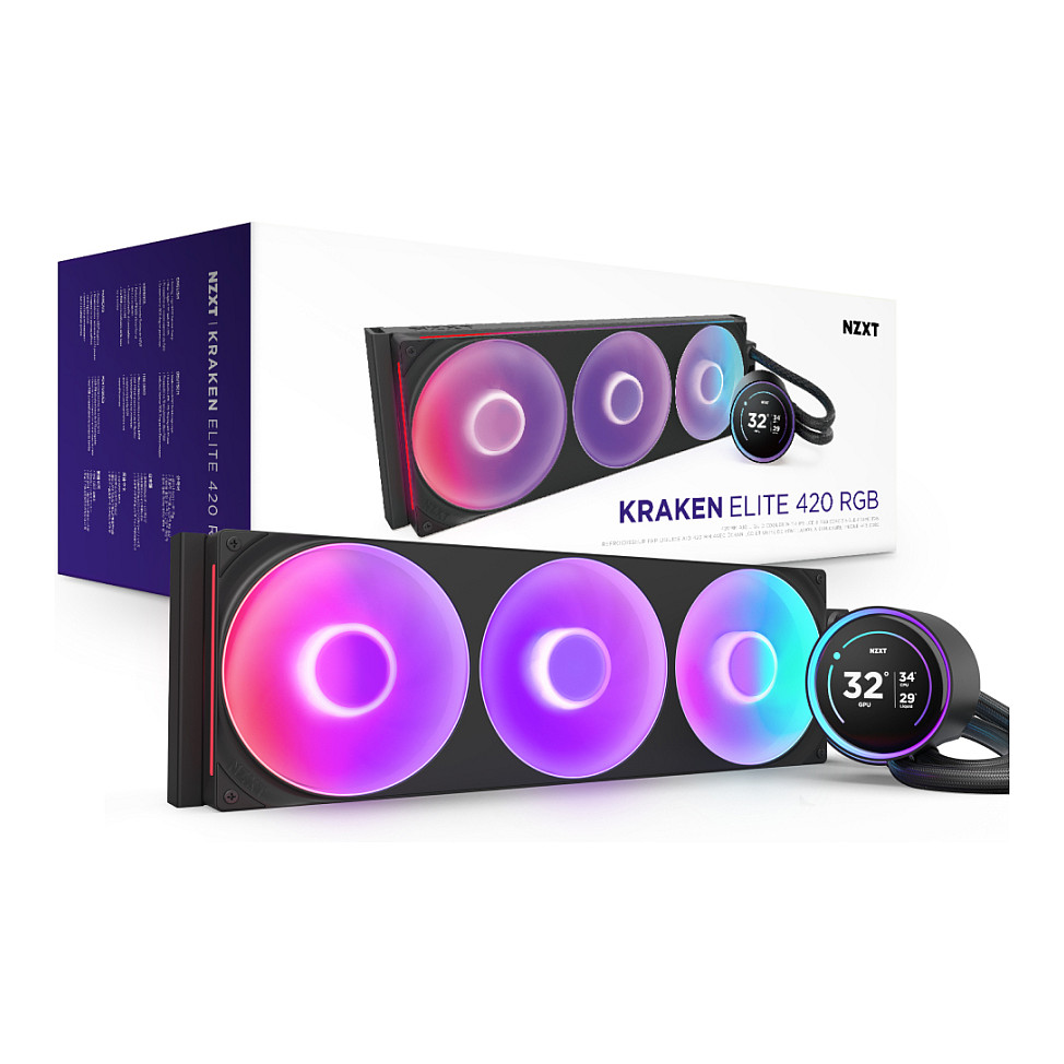 Ftohës për Procesor NZXT Kraken Elite 420 RGB / 420mm / AIO / RGB / LCD - Zezë - 18
