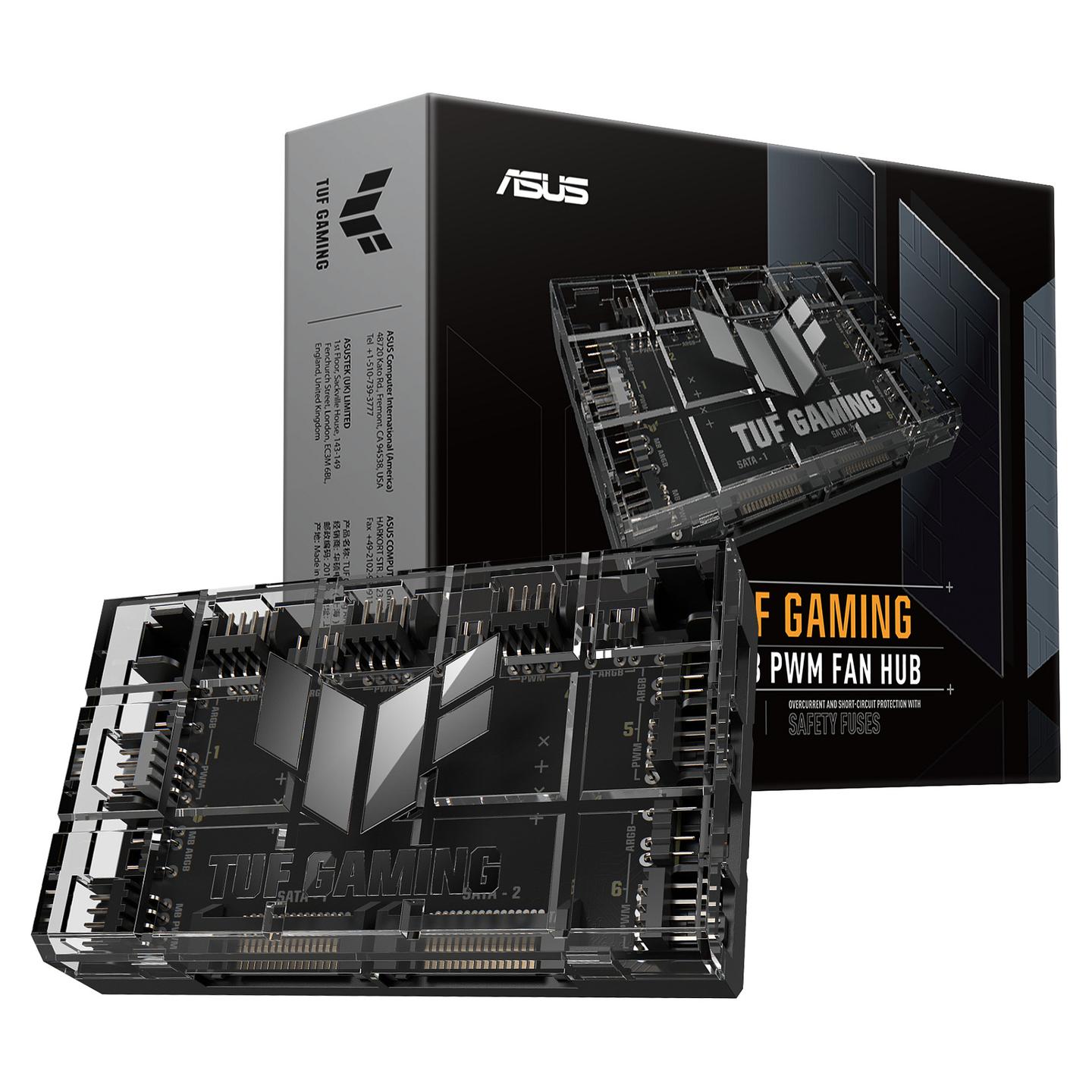 Hub për Ventilatorë dhe ARGB ASUS TUF Gaming, 6x PWM 4-pin, 6x ARGB 3-pin, 2x SATA, Montim Magnetik - Zezë - 6