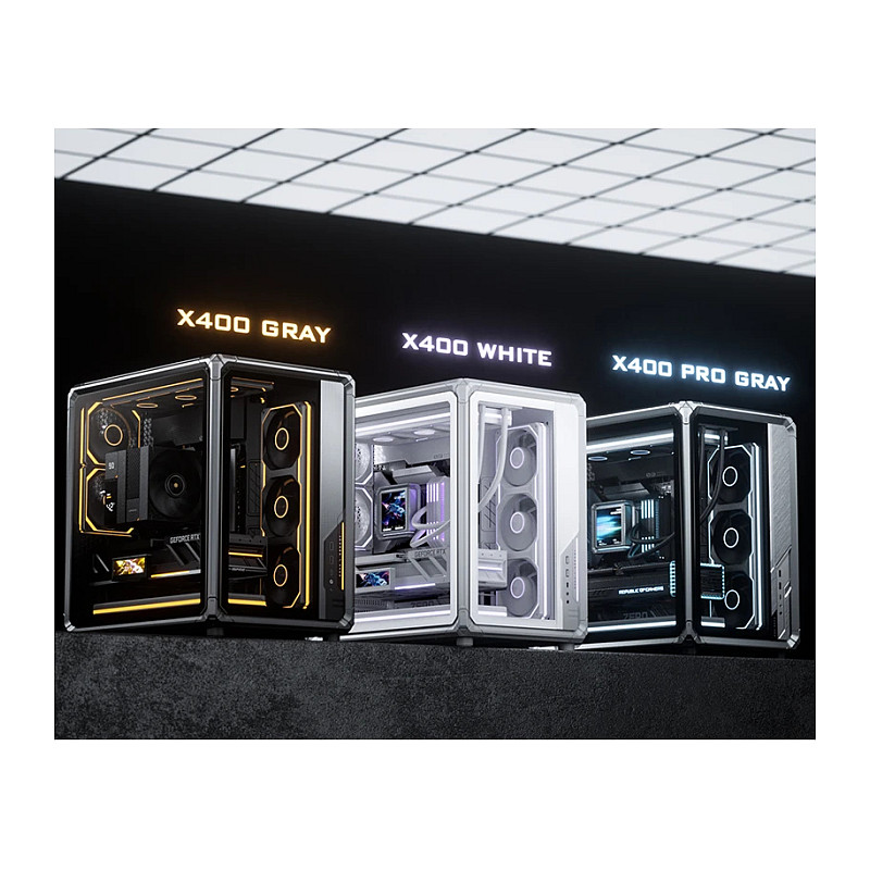 Kasë PC JONSBO X400 / Midi Tower / ATX / Back-Connect / Tempered Glass - Gri - 47