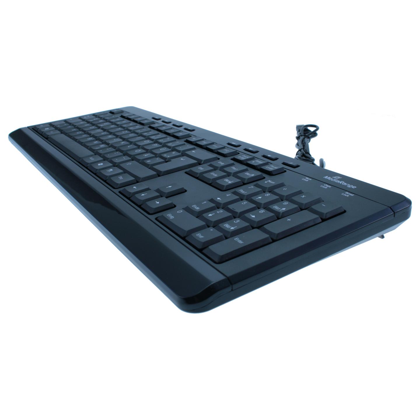 Tastierë me kabllo MediaRange Multimedia / MROS102 / USB / QWERTY / 8 Taste Multimediale / Plug & Play – Zezë - 2
