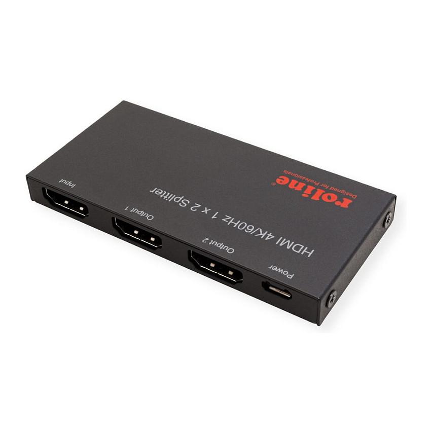 Splitter HDMI ROLINE 14.01.3556, 1 në 2, 4K, 60 Hz – Zezë - 2