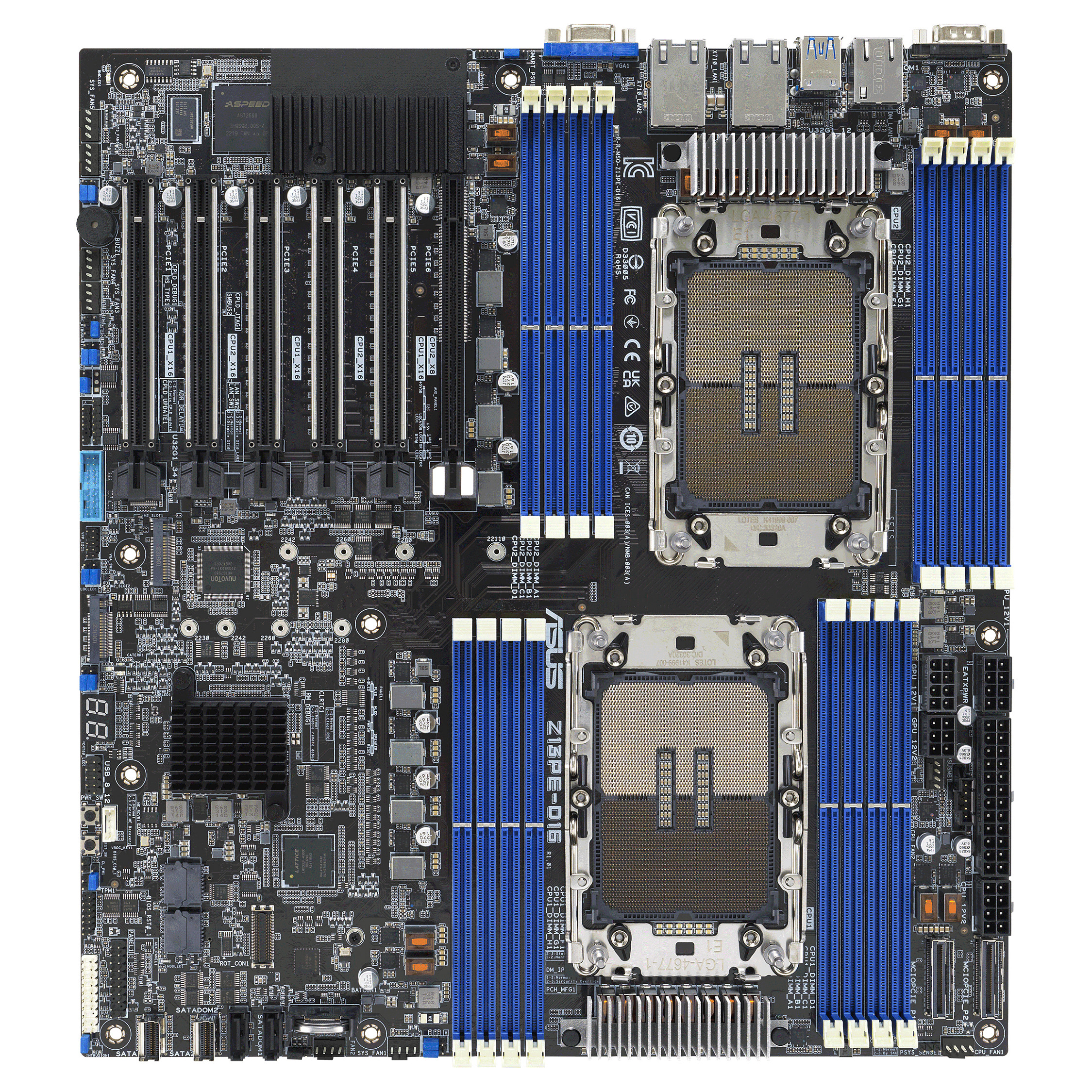 Pllakë Amë ASUS Z13PE-D16/ASMB11 / Intel LGA 4677 / Intel Xeon / DDR5 / M.2 / SATA III / 10GbE LAN - 2
