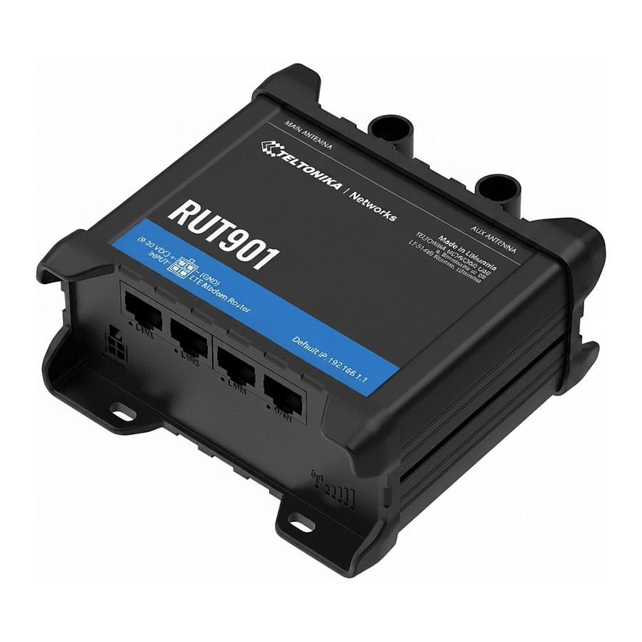 Ruter Industrial Teltonika RUT901, 4G LTE Cat 4, Wi-Fi 4, Dual SIM + eSIM, 1× WAN + 3× LAN 10/100Mbps - Zezë