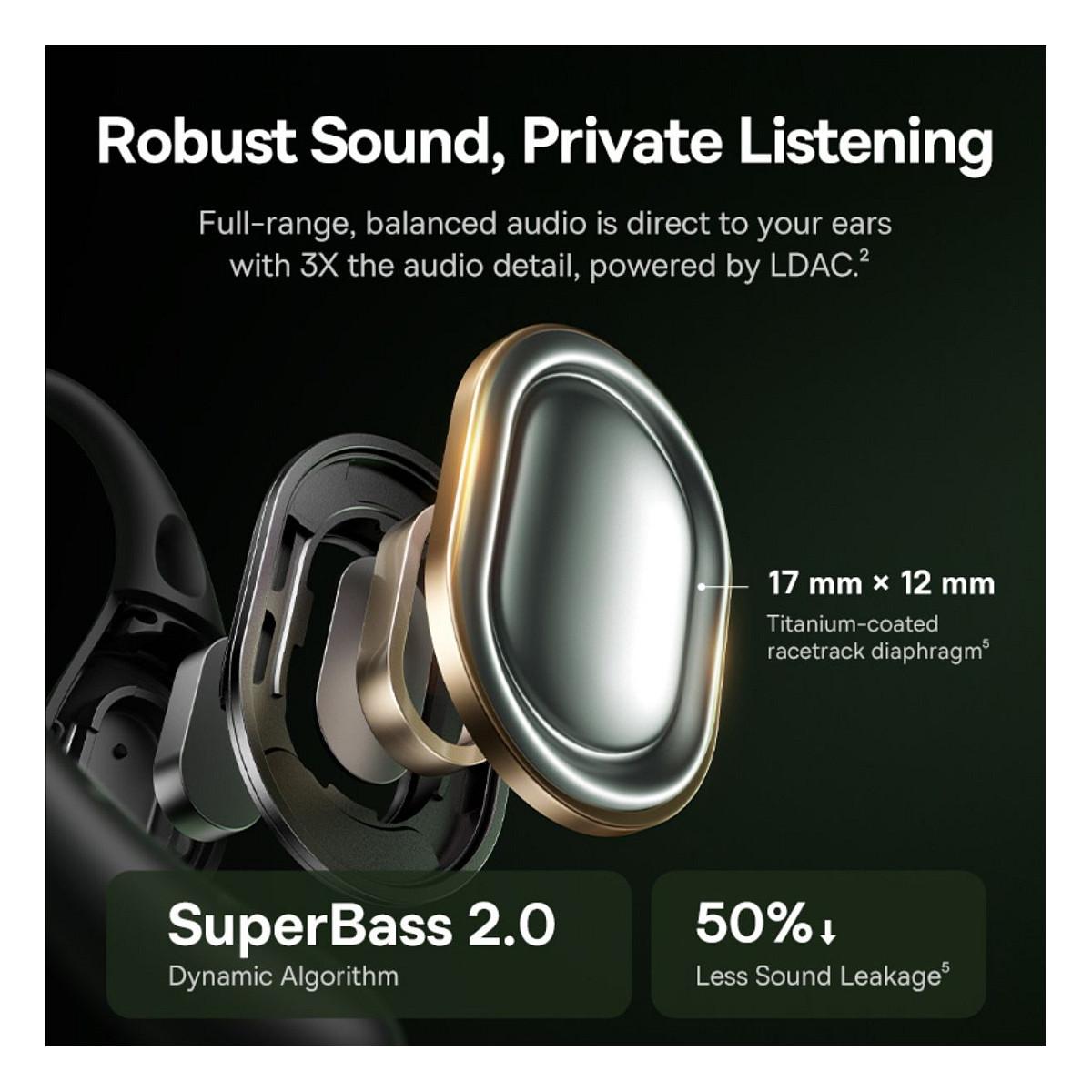 Kufje pa kabllo Baseus Eli Sport 2 / Open-Ear / TWS / Bluetooth 6.0 / 17 mm / IP57 - Bardhë - 7