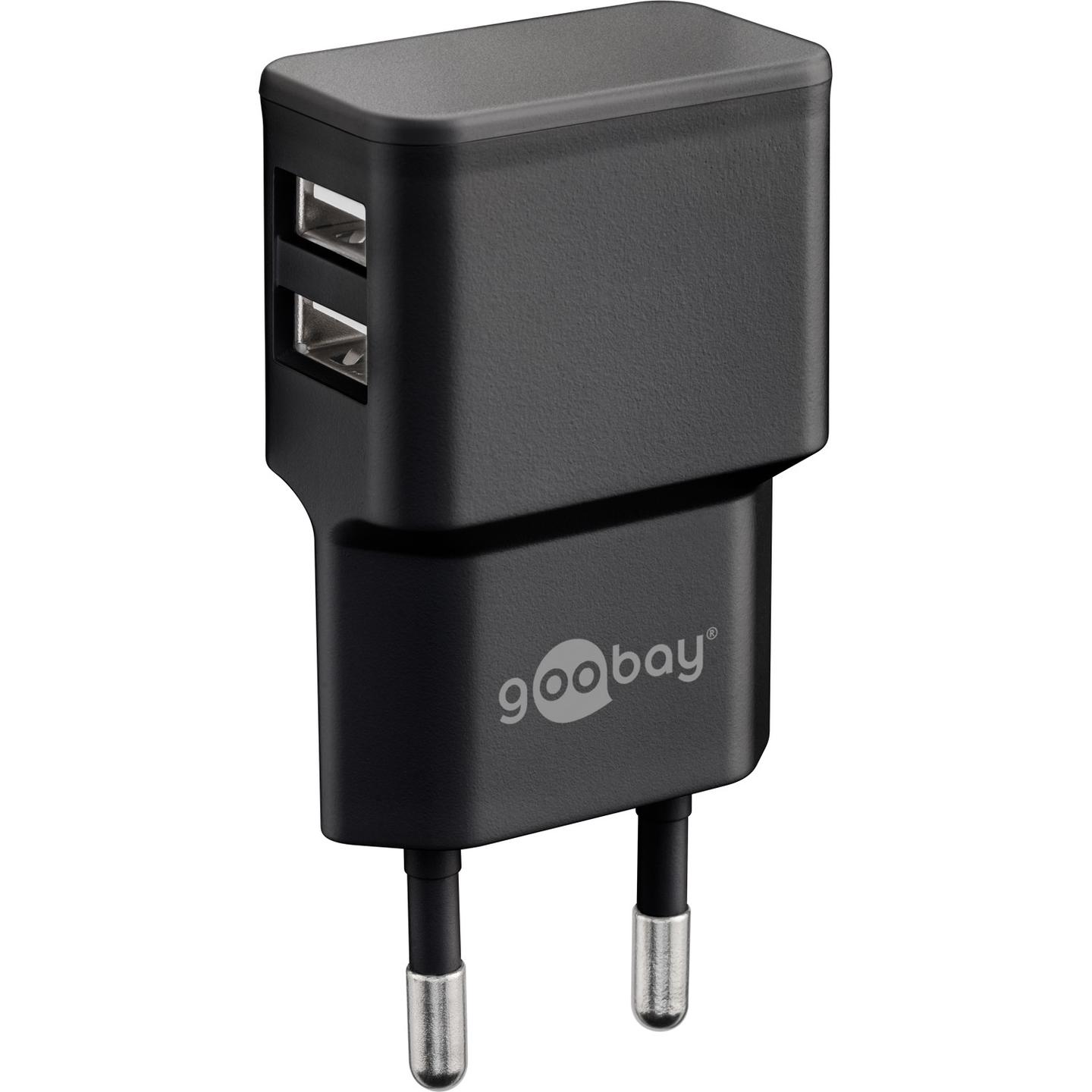 Kabllo & Adapter Goobay 44986 / 2x USB-A / USB-C / 2.4A / 12W / 1m - Zezë - 4