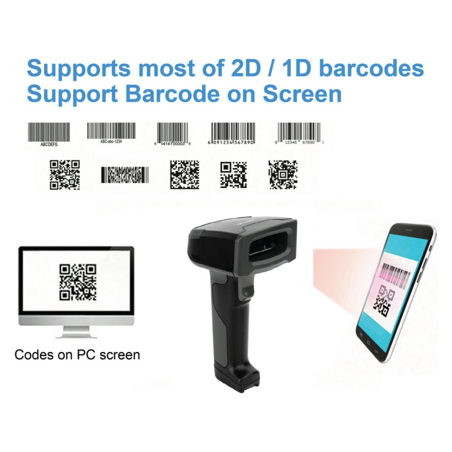 Skaner Barkodesh Equip 351030 / 1D/2D / CMOS / Wireless 2.4GHz + Bluetooth / Me Bazë Karikimi - Zezë - 9